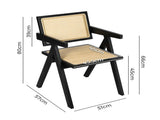 Levede 1x Black Wicker Armchair Dining Chair CH1101-BK
