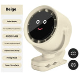 White Portable Stroller Fan with LED Display - Bladeless Safety Clip-On Fan for Baby & Desk V888-ELOSUNG40044