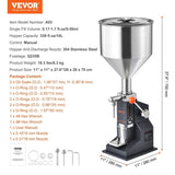 VEVOR Manual Paste Liquid Filling Machine, 5-50ml Bottle Filler, Adjustable Bottle Filling Machine, V952-LSGYTGZJSD0029YV2V0