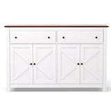 Artiss Buffet Sideboard Storage Cabinet Kitchen Cupboard 2 Drawers 140CM White FUR-C-SID140-WH-AB