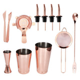 11Pcs/Set Multifunction Stainless Steel Cocktail Shaker Tools Set Bar Bartender SuppliesRose Gold V1294-YM0901-3118200165811