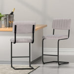 Artiss 2x Bar Stools Velvet Chairs BA-HY-005-GYX2