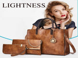 Leather Tote Bags 3-Piece Set Women's Tote Shoulder Strap Coin Purse V1263-JX-3477