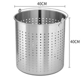 SOGA 2X 50L 18/10 Stainless Steel Perforated Stockpot Basket Pasta Strainer with Handle PASTAINSERT3904X2