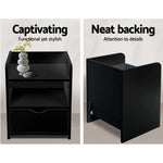 Artiss Bedside Table 1 Drawer with Shelf - FARA Black FURNI-C-BS-TOGO-BK