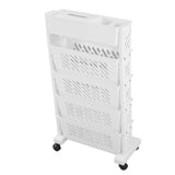 White Storage Organizer Shelf Removable Plastic Movable Bookshelf for Home Study Room 5 Layer V1294-YM0703-3112230036911