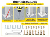 3-Step Handrails for Outdoor Steps Fits 1 or 3 Steps Matte White Stair Rail Wrought Iron Handrail V952-LTFS3BBSLG0000001V0