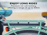 Valk Laneway 5 Vintage Electric Bike, Torque Sensor equipped eBike, Medium, Mint Green V219-BIKEVBVA1MTA