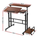 Artiss Laptop Desk Table Adjustable Dark Wood 80CM LA-DESK-SD-DW