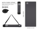 Mandala Yoga Mat Premium Bundle, Includes Yoga Mat 188cm H x 61cm W, Yoga Strap & Steel Hydration V398-MA-494BLK