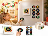 Magnetic Fridge Vinyl Music Box Christmas, Rotating Mini Record Player with 9 NFC Music Discs, LED V1192-AZ-W-34209