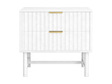 Artiss Bedside Table 2 Drawers - White FUR-S-BS-03-WH