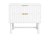 Artiss Bedside Table 2 Drawers - White FUR-S-BS-03-WH