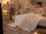Mushroom-Themed Plush Slippers & Bubble Fleece Throw Blanket Set A Cozy, Warm Winter Home Gift V888-ELOSUNG54132