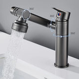 Mechanical Arm Basin Faucet 20cm Extended 360&deg Swivel Dual Spray Mode Anti-Splash Hot Cold Mixer Tap V1232-SLT-ZCM-002