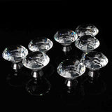 16Pcs Crystal Glass Cabinet Knob Diamond Shape 40mm Drawer Cupboard Handle Pull V1294-YM0901-AU-07ZH-DIB02