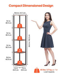 VEVOR 5 Tier Corner Shelf Tall Corner Stand with LED Light Narrow Display Rack V952-ZLSZJSNJTMK655TLO001V9