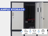 Fortia 6 Door Metal Storage Cabinet Lockers for Gym Office - Black and Grey V219-STLFOA6DBK
