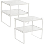 SONGMICS Cabinet Shelf Organizers Set of 4 Metal Kitchen Counter Shelves White V227-8498262000000