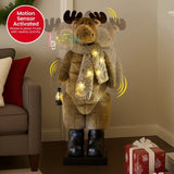 Christabelle 1.1m Musical LED Animated Christmas Moose Decoration Light-Up Lantern Ornament 112_NK108