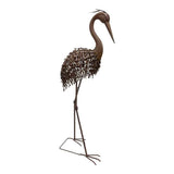 Rust Crane Bird 'Looking Down' Statue 102cm V637-71660CRN