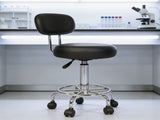 Levede Swivel Office Chair Round Rolling Stools PU Leather Height Adjustable BR1071-BK-M-AU