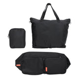Shopper Bag Tote Bag Foldable Travel Laptop Grocery Nylon KO-DUAL BLACK V274-GM-KOEBAG-SHOP-BK
