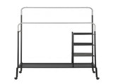 Artiss Clothes Rack Double Rod Airer Rail Coat Stand Hanger Storage Shelf HANGER-E-01-4T-SIBK