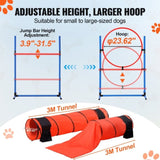 VEVOR Dog Agility Training Equipment 7 PCS Set Upgrade w/ Hurdles 2 Tunnels Ring V952-TYKMJKCTJSJKF0J3NV0