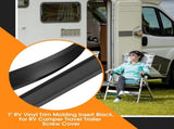 2 Rolls 1" RV Trim Molding Insert Total 200 ft Black Vinyl Trim Insert Screw Cover Waterproof Vinyl V1258-DP02-C-3071