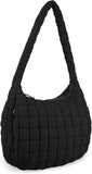 Quilted Puffer Tote Bag Purse Puffy Crossbody Shoulder Bag,Lightweight Nylon Hobo Bag Puffer V1258-DP02-F-447