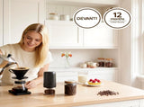 Devanti Electric Coffeeer USB-C Rechargeable Portable Coffee Beaner with 40 Precise CF-G-E-40