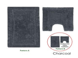 2200GSM 2 Pce Axel 100% Cotton Bath Mat Set Charcoal V442-UNA-BATHM-AXEL-CHARCOAL-SH
