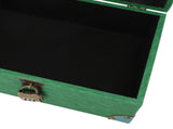 Wood Leather Treasure Chest Square Handmade Vintage Jewelry Keepsake Storage Box with Lock for Combs V1294-YM0901-3117250008512