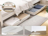 Artiss Bed Frame Double Size Wooden Platform with 2 Storage Drawers White PONY WBED-D-TC18-137-DRAW