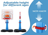 Keezi Kids Basketball Hoop Stand Baseball Set Adjustable Height Sports Toys Blue BAS-HOOP-KID-BASE-BU