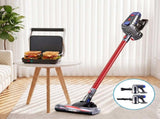 Devanti K7 Cordless Stick Vacuum Cleaner plus Sandwich Maker Panini Press VAC-K7-RD-SM-1SET-BK