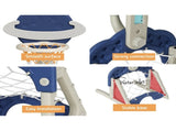 Keezi Kids Basketball Hoop Stand Adjustable 6-in-1 Sports Center Toys Set Blue BAS-HOOP-B-KID-S-BL