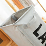 Foldable Laundry Basket Oxford Cloth Easy Install Storage Basket with Mesh Pulleys Light Gray V1294-YM0717-3112220061013