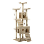 i.Pet Cat Tree 180cm Tower Scratching Post Scratcher Wood Condo House Toys Beige PET-CAT-HSCT076-180-BE