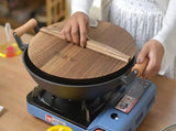 Large Cast Iron Stir Fry Wok Durable Wooden Handle Cookware - 40CM V957-SD40CASN1836S-3