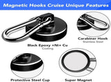 Strong Magnetic Hooks, 70LBS Hooks Heavy Duty Neodymium Magnets with Carabiner Hook, Magnet Swivel V1259-DP01-A-4368