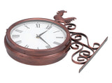 Iron Wrought Wall Clock Rooster Double Sided Antique Brass Wall Clock Round Roman Numeral Wall Clock V1294-YM0714-3115210164011