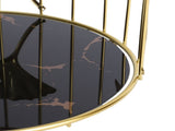 Gold Bird Cage Shape 2 Tier Cupcake Cake Stand Cosmetics Storage Rack Jewelry Display Holder Multi V1294-YM0901-3117250124611
