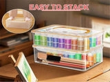 Acrylic Paint Storage Box for 2 Fl. Oz Paints, 48 Bottles Capacity, Brushes Craft Organizer with V1366-AZ2-W-17725