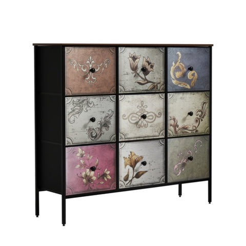 Levede 9 Chest of Drawers Storage Cabinet CH1120-9-BR