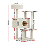 i.Pet Cat Tree 90cm Scratching Post Tower Scratcher Wood Condo House Bed Trees PET-CAT-APS014-BE