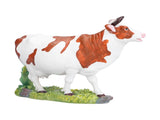 Cow Figurines Brown and White Model Ornament Animal Sculpture Resin Crafts for HomeRaise Head V1294-YM0714-3111210267911