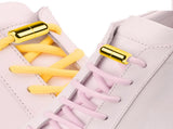 harmtty 1 Pair Sneaker Shoelaces Wear-resistant Elastic with Metal Buckles Lock Shoe Laces for Slip V1189-WXFWAL-20260319-00382