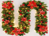 Christmas Garland 2 Piece Set 2.7m Garland Garland With Lights Christmas Home - Red - Size 270cm V1347-112-00118-RED-270CM